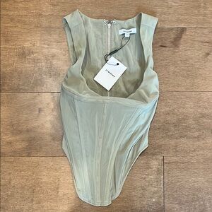 Miaou Sleek Green Corset Bodysuit